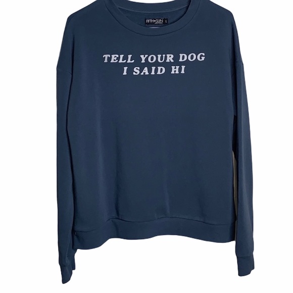 Fifth Sun Sweaters - NWT Navy Blue lightweight graphic Crewneck…